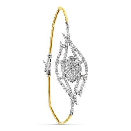 Pulsera Oro Bicolor Con Circonita 19.5 Cm oro 18k
