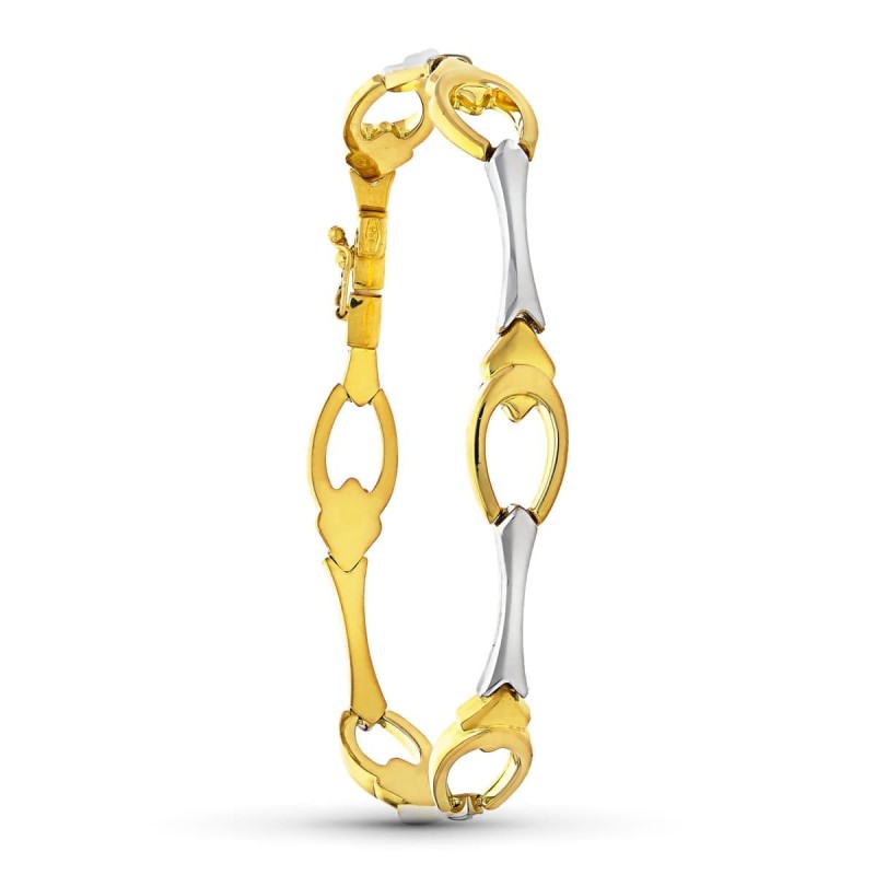 Pulsera Oro Bicolor Eslabones 19Cm oro 18k