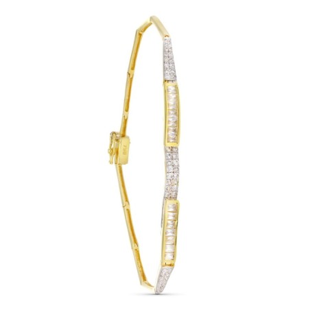 Pulsera Oro Bicolor Con Circonita 20Cm oro 18k