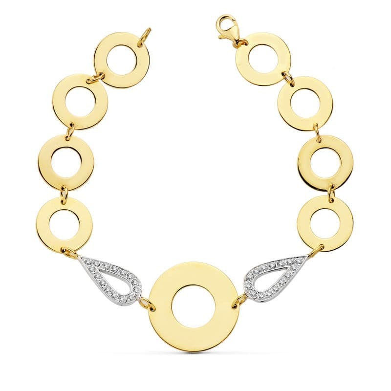 Pulsera Bicolor 19.5 Cm oro 18k