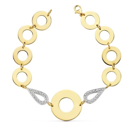 Pulsera Bicolor 19.5 Cm oro 18k