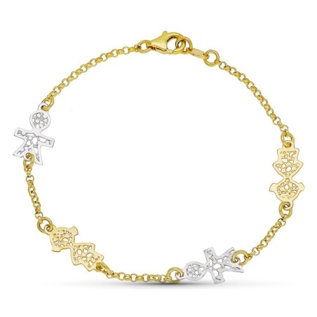 Pulsera Oro Bicolor 18Cm oro 18k