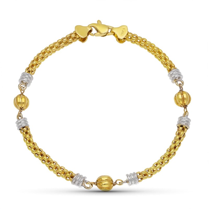 Pulsera Oro Bicolor Bola Gallon Bicolor oro 18k