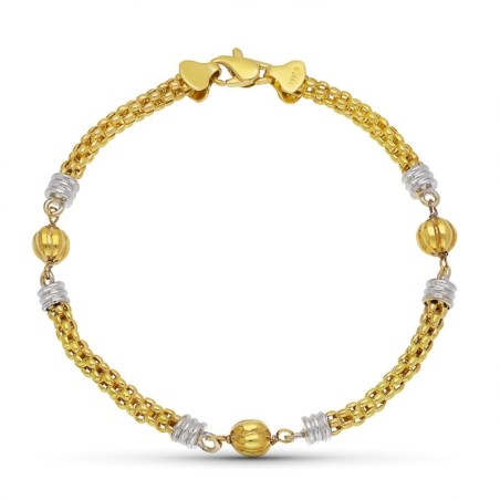 Pulsera Oro Bicolor Bola Gallon Bicolor oro 18k