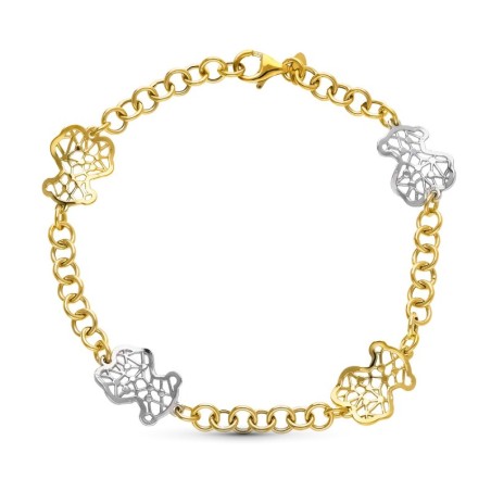 Pulsera Oro Bicolor Osos oro 18k
