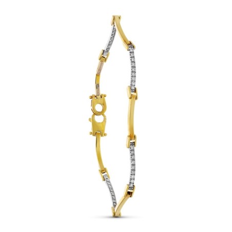 Pulsera Oro Bicolor Circonitas oro 18k