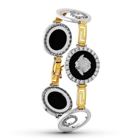 Pulsera Oro Bicolor Medusas Circonitas oro 18k