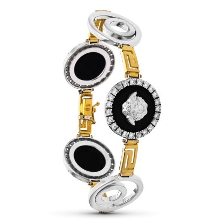 Pulsera Oro Bicolor Medusas Circonitas oro 18k