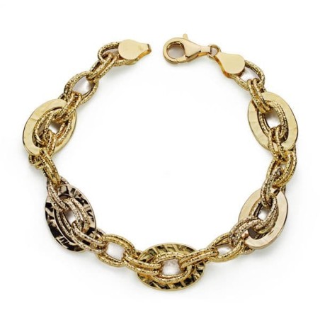 Pulsera Bicolor 19.5 Cm oro 18k