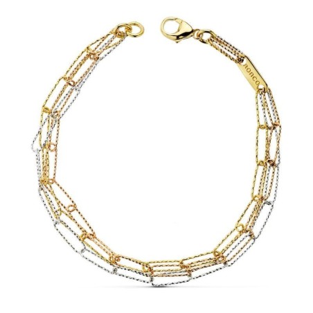 Pulsera Tricolor 19.5Cm oro 18k