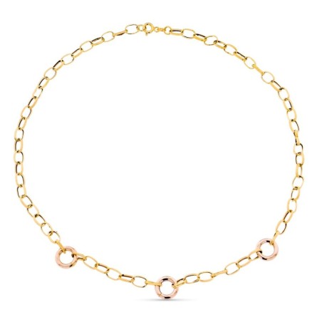 Gargantilla Oro Bicolor Eslabones 45Cm oro 18k