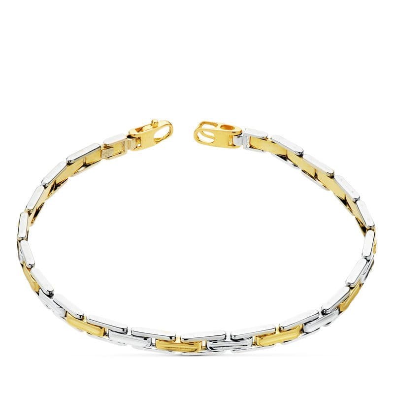 Pulsera Bicolor 21.5 Cm oro 18k