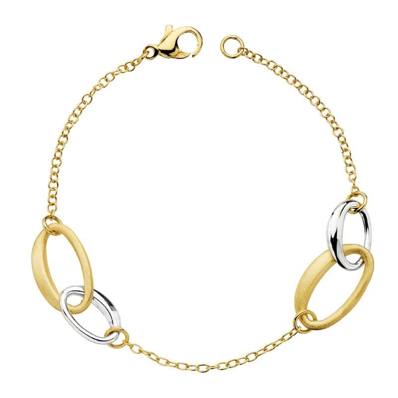 Pulsera Hueca Oro Bicolor 19Cm oro 18k