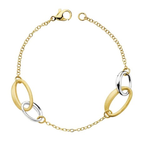 Pulsera Hueca Oro Bicolor 19Cm oro 18k