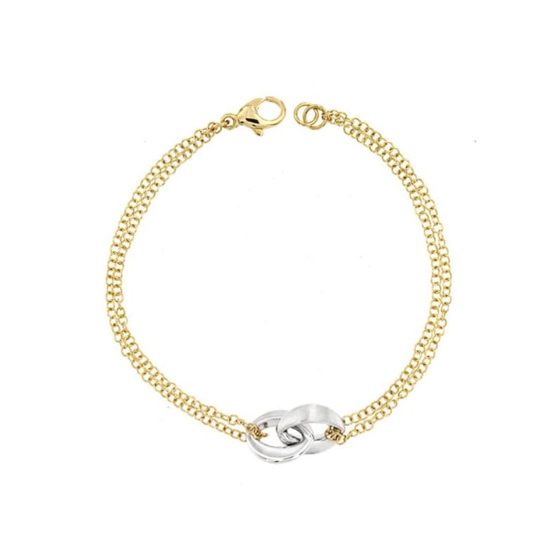 Pulsera Bicolor 19.5 Cm oro 18k
