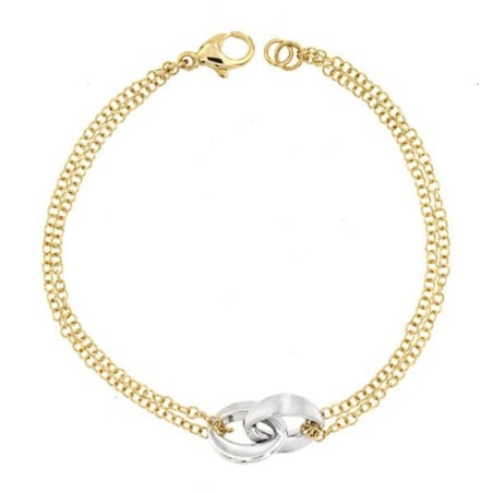 Pulsera Bicolor 19.5 Cm oro 18k
