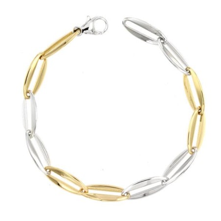 Pulsera Bicolor 20Cm oro 18k