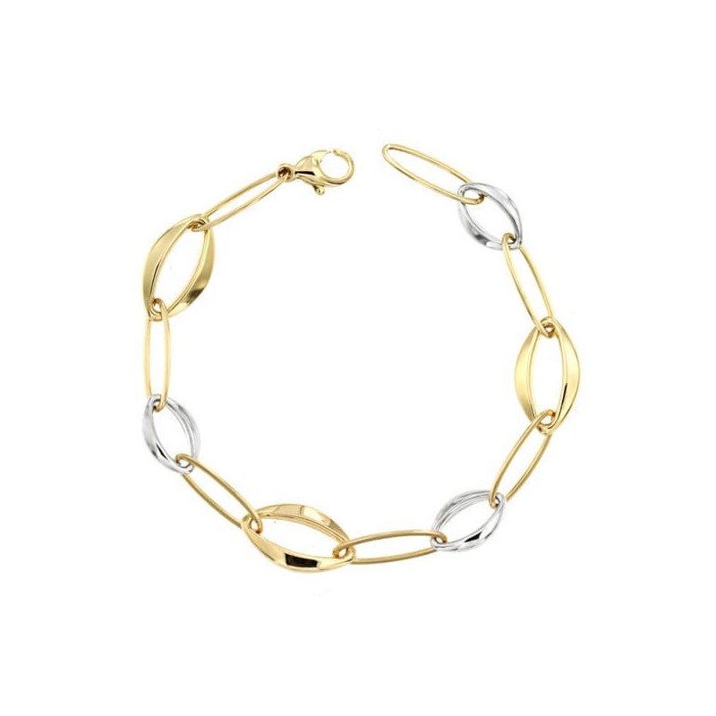 Pulsera Bicolor 19.5 Cm oro 18k