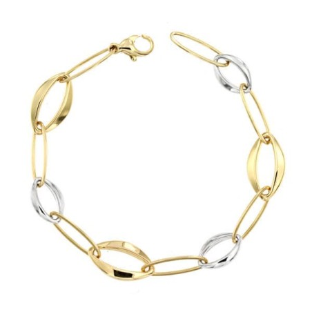 Pulsera Bicolor 19.5 Cm oro 18k
