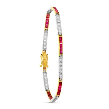 Pulsera Oro Bicolor Rigida Circonitas oro 18k