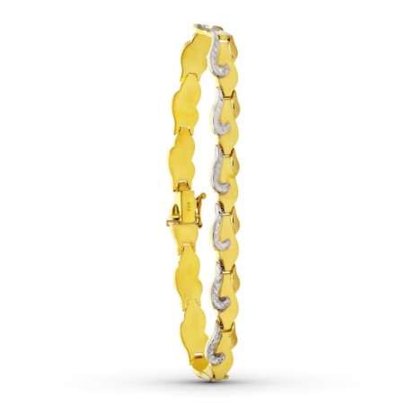 Pulsera Oro Bicolor Estampacion 20Cm oro 18k