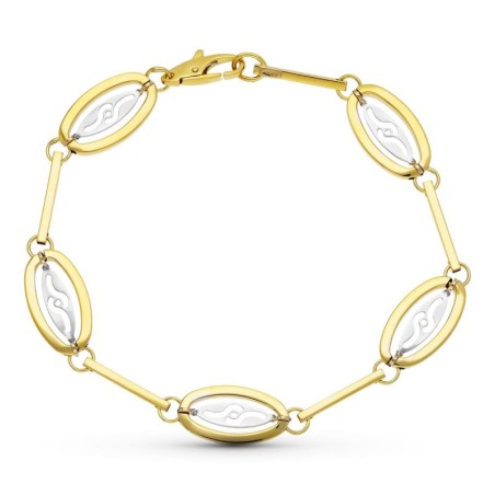 Pulsera Oro Bicolor Motivos oro 18k