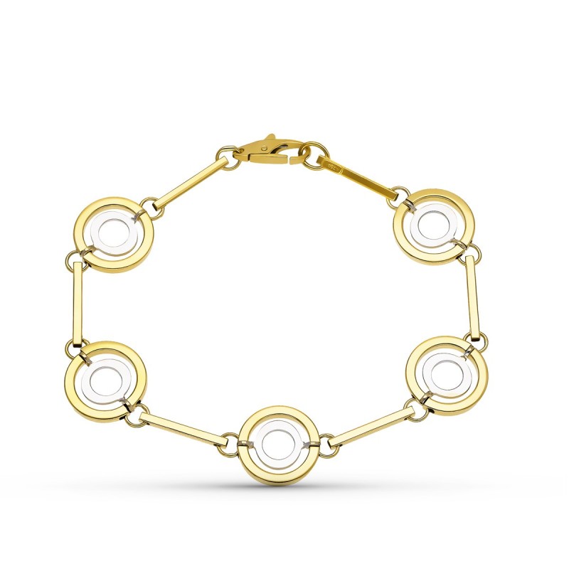 Pulsera Oro Bicolor Motivos oro 18k