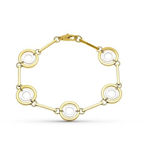 Pulsera Oro Bicolor Motivos oro 18k