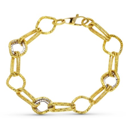 Pulsera Oro Bicolor Eslabones oro 18k