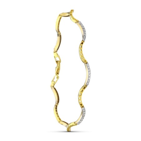 Pulsera Oro Bicolor Circonitas oro 18k