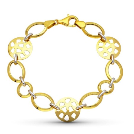 Pulsera Oro Bicolor Eslabones oro 18k