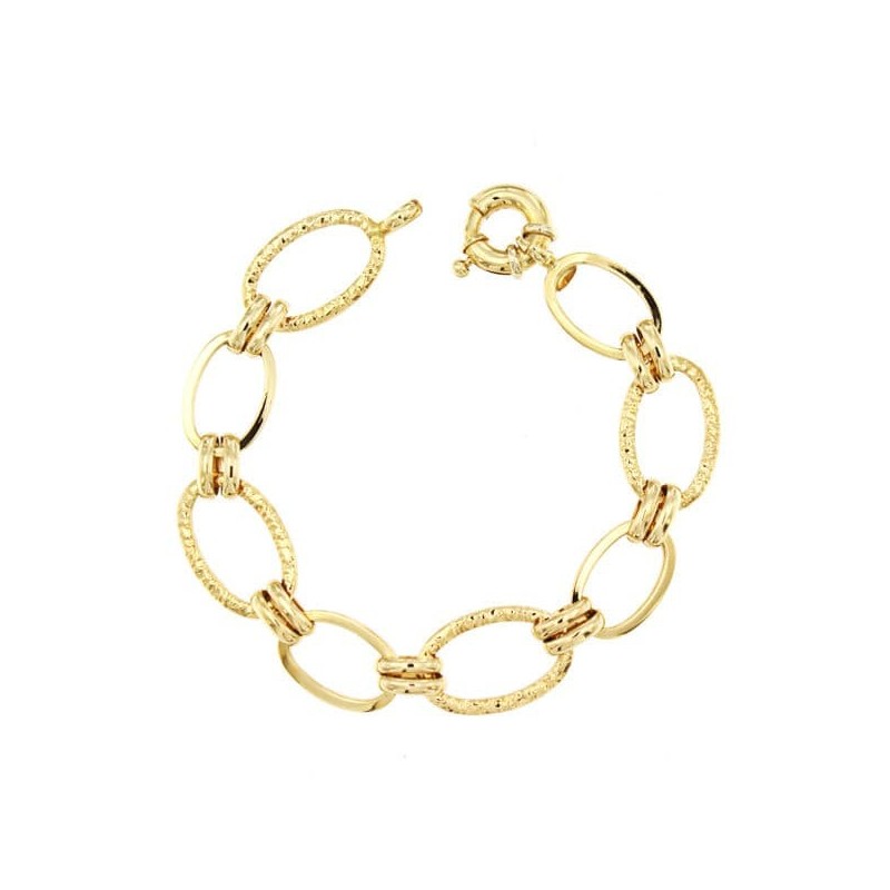 Pulsera Oro Amarillo Eslabones Hueco 19Cm oro 18k