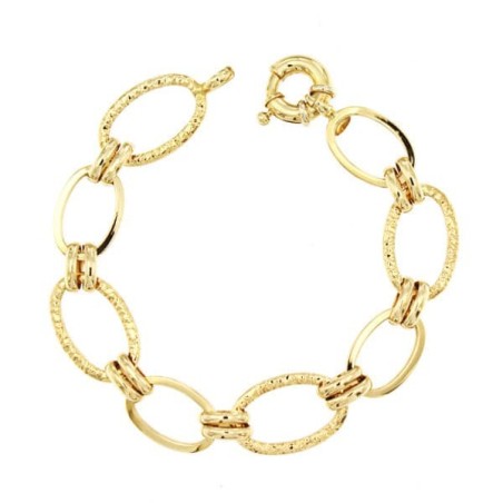 Pulsera Oro Amarillo Eslabones Hueco 19Cm oro 18k