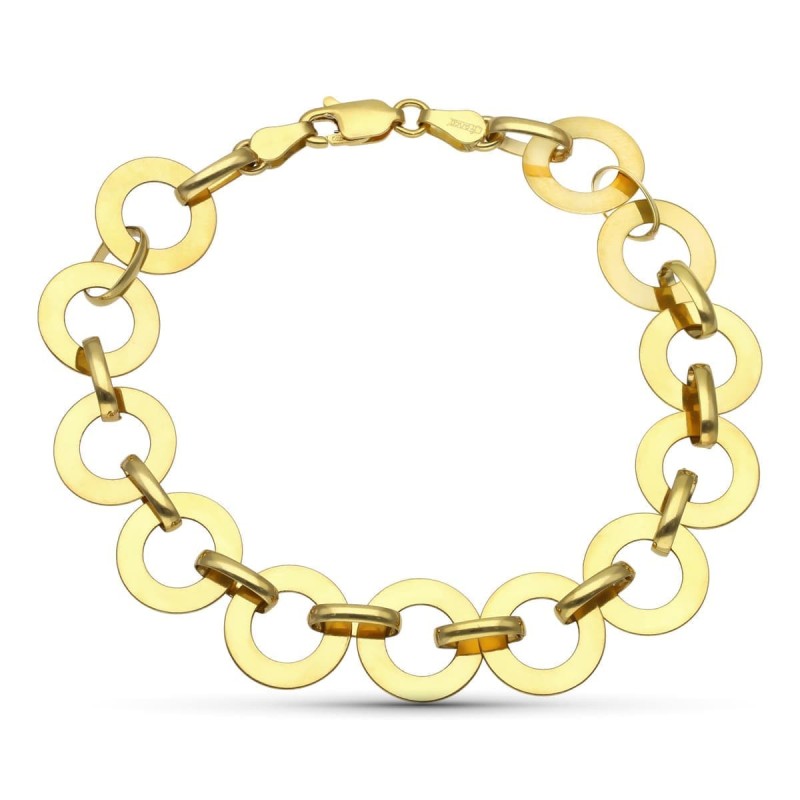 Pulsera Oro Amarillo Circulos. 20Cm oro 18k