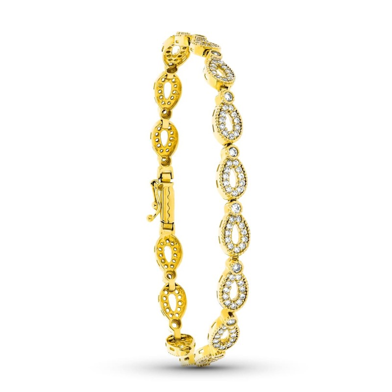 Pulsera Oro Amarillo Circonita 19Cm oro 18k