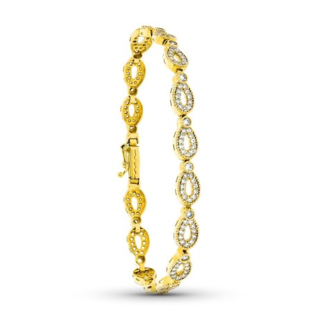 Pulsera Oro Amarillo Circonita 19Cm oro 18k