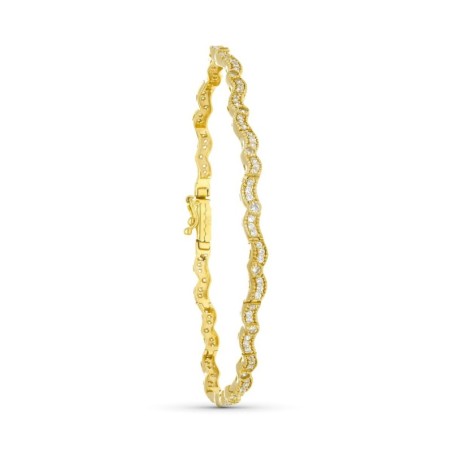 Pulsera Oro Amarillo Circonita 19.5 Cm oro 18k
