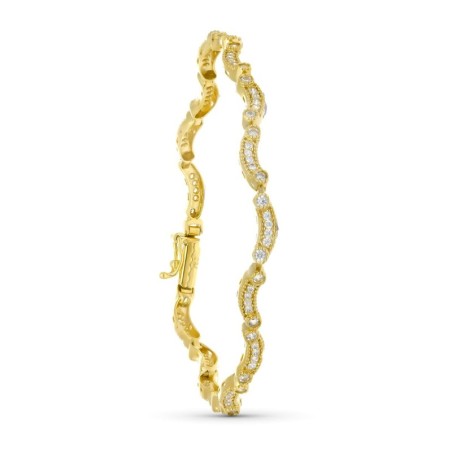 Pulsera Oro Amarillo Circonitas. 19Cm oro 18k