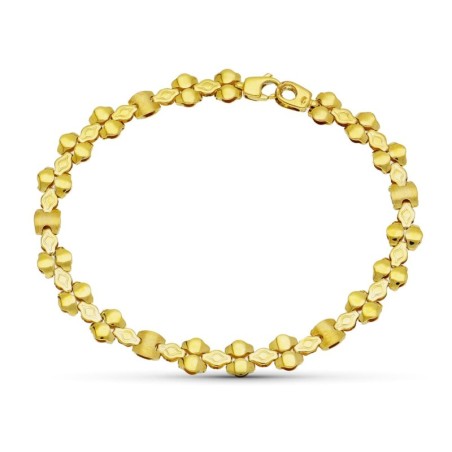 Pulsera Oro Amarillo Mate Y Briilo oro 18k