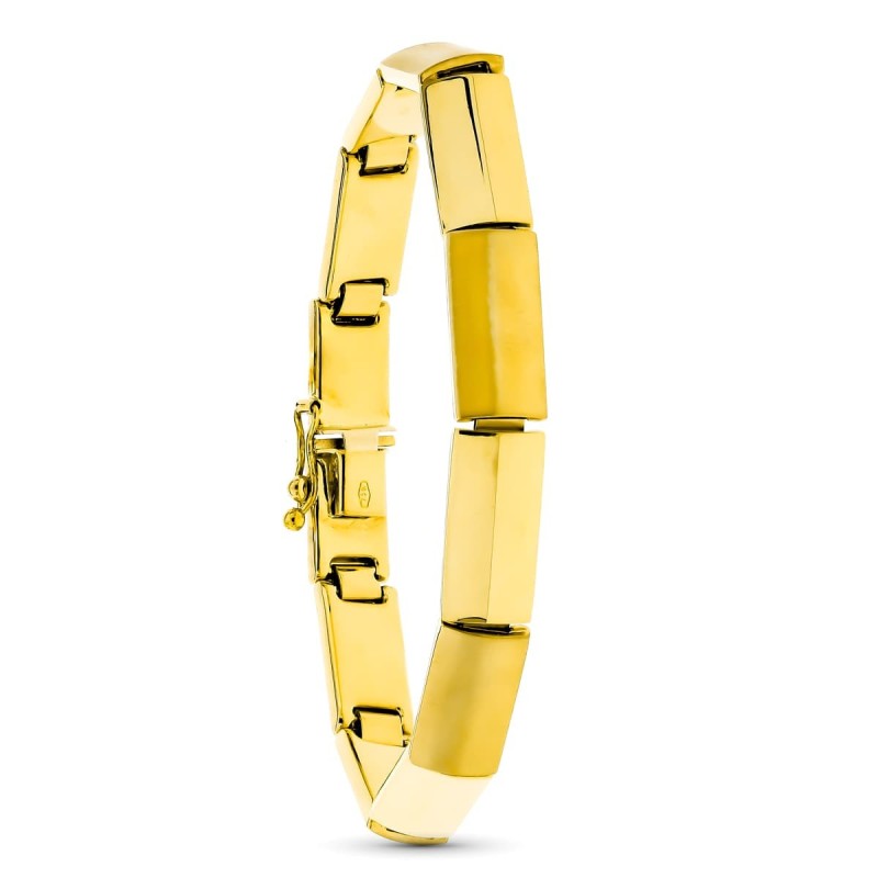 Pulsera Oro Amarillo Mate Y Brillo oro 18k
