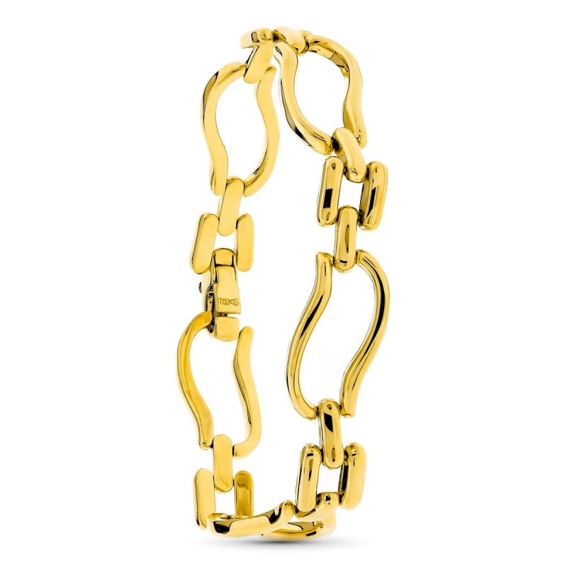 Pulsera Oro Amarillo Panter Y Eslabones oro 18k