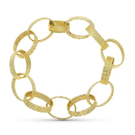 Pulsera Oro Amarillo Eslabones Hueca oro 18k