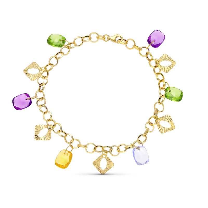 Pulsera Oro Amarillo Piedras Color oro 18k