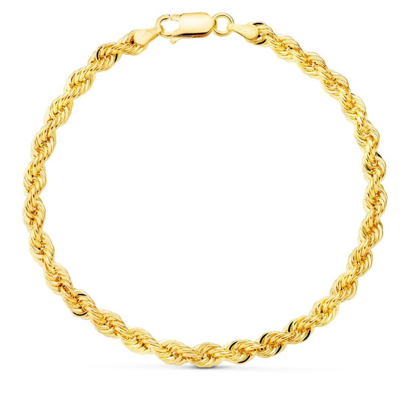 Pulsera Oro Amarillo Cordon Salomonico. Ancho 4.3 Mm Largo 20Cm oro 18k