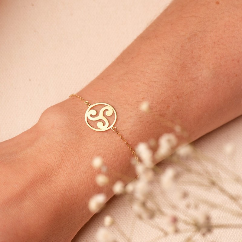Pulsera Oro Amarillo Trisquel 14Mm Cadena Tallada. Largo: 18 3 Cm oro 18k