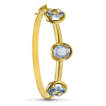 Pulsera Oro Amarillo Rigida Piedras Color oro 18k