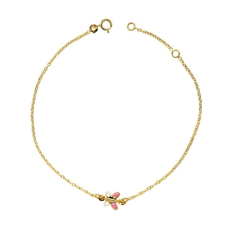 Pulsera Oro Amarillo Mariposa Esmalte 18Cm 1.20Cm oro 18k