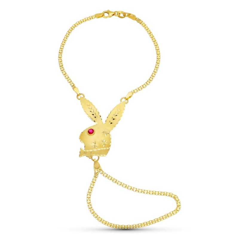 Pulsera Oro Amarillo Conejo Mediano. oro 18k