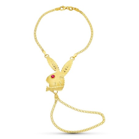Pulsera Oro Amarillo Conejo Mediano. oro 18k