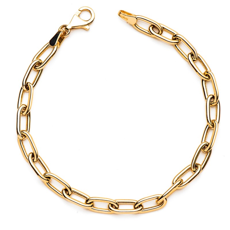 Pulsera Oro Amarillo Eslabones Huecos Ancho: 5 Mm. Largo: 19Cm oro 18k